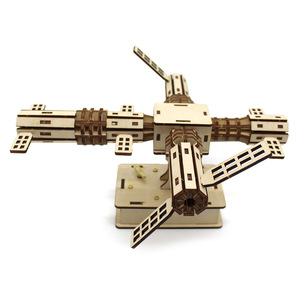 Kit de modelo de estación espacial de madera para niños, juguete educativo de ciencia, montaje manual, forma geométrica, regalo educativo - Product Image 2
