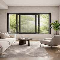 Fenêtre coulissante à double vitrage Low-E à grande ouverture, à rupture de pont thermique, en aluminium, résistante aux ouragans, certifiée NFRC, design pour balcon