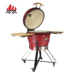 Gril en céramique d'arrière-cour extérieur de 24 pouces fumeur Kamado vente en gros Pit patron Parrila énorme Barbecu Allemand chariot à Cocktail fumeur - Product Image 1