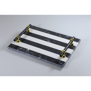 Speciale vassoio di marmo con bianco e nero per la decorazione o stoviglie - Product Image 3