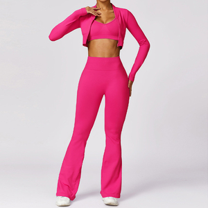 Traje de Yoga sin costuras Pantalones acampanados de cadera informal Sujetador <span class=keywords><strong>Crop</strong></span> <span class=keywords><strong>Top</strong></span> <span class=keywords><strong>Mujer</strong></span> <span class=keywords><strong>Fitness</strong></span> Set Ropa <span class=keywords><strong>Mujer</strong></span> Conjuntos Ropa <span class=keywords><strong>Mujer</strong></span> - Product Image 4