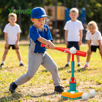 Ensemble de bâton et balle de baseball en plastique personnalisable pour enfants YumuQ Factory avec tee de baseball 2 en 1 |   Batte d'entraînement intérieure/extérieure de 22 pouces