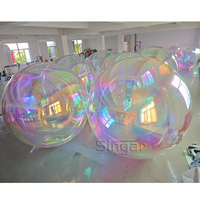 Boule à facettes SINGAR 230 cm 90 pouces, décoration d'événement géante, ballon gonflable en PVC coloré, arc-en-ciel irisé, réfléchissant, boule à facettes