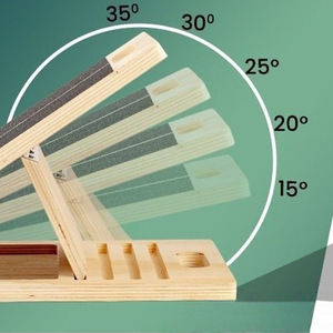Planche inclinée en bois pliable pour étirements des mollets, équipement de fitness à domicile, noir - Product Image 3