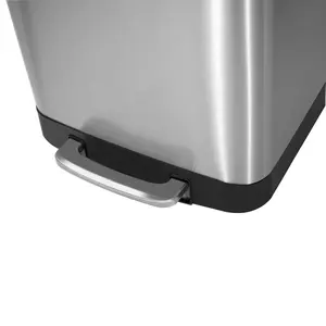 Modern 55L Stainless Steel Kitchen Trash Can Touch-Free Pedal Dustbin With Luxury Hotel Garbage Bin For Household Use