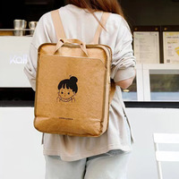 Sac pour ordinateur de transport en papier Dupont Tyvek marron écologique imprimé avec logo personnalisé sac à dos étanche pour ordinateur portable