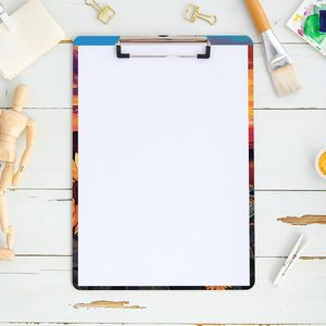 Acrylic <strong>Folder</strong> <strong>Clipboard</strong> A4/Letter Size <strong>Cute</strong> Design Sunflowers Sunset Decorative for Teachers Nurses Doctors Students Kids - Product Image 5