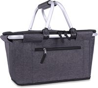Panier de pique-nique pliable en tissu isolé et écologique avec couvercle et doubles poignées - Durable et portable
