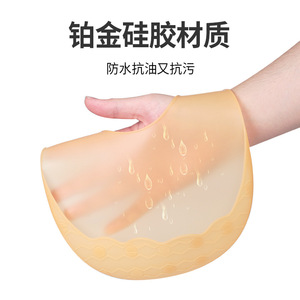 Bavoir en silicone pour bébé, type arc, imperméable, pour 0-6 mois, couleur unie, surface mate - Product Image 1