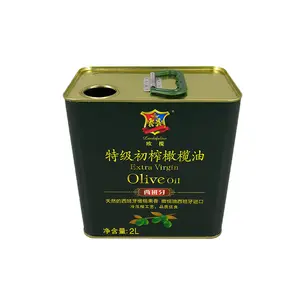 Barattolo di latta per olio d'oliva in metallo da 1 litro lattina stile f per olio da cucina olio alimentare 2L 4L barattolo di latta quadrato vuoto in vendita