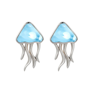 925 joyas de plata esterlina de piedra Natural Larimar azul pendientes de zafiro - Product Image 1