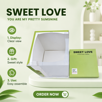 Boîte de présentation de gâteaux transparente verte de 6 pouces en gros avec couvercle, vitrine à pâtisserie carrée en PET, boîte cadeau pour desserts de boulangerie
