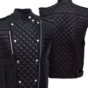 Veste en cuir professionnelle pour homme, 100% cuir, col montant, respirante, confortable, nouveau style, couleur et taille personnalisables - Product Image 6