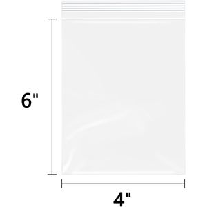 Sacs refermables transparents 4 x 6, 100 unités, pour bijoux, collations, emballage, sacs en plastique refermables - Product Image 2