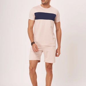 Ensemble T-shirt et short pour homme, best-seller, logo personnalisé, streetwear d'été, respirant, 100% coton - Product Image 2