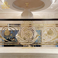 MEIXI Garde-corps d'extérieur modernes et durables, rampes d'escalier en aluminium et laiton, fixation au sol, pour villas, balcons, hôtels, garantie 1 an