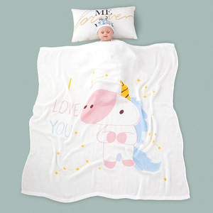 Manta de Verano para Bebé de Bambú y Algodón de 110x110cm, Doble Capa, con Estampado de Dibujos Animados, 70% Bambú, 30% Algodón, Venta al Por Mayor - Product Image 4
