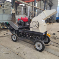 Concasseur à marteaux diesel portable le plus vendu, capacité 15t/h, haute productivité pour la fabrication de gravier de rivière/pierre/sable
