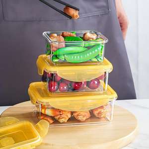 Juego de Recipientes de Plástico para Alimentos con Tapa Hermética, Organizador de <span class=keywords><strong>Cocina</strong></span>, Lonchera para Exteriores, Caja de Conservación de Alimentos - Product Image 3