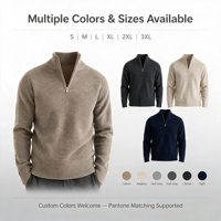 Pull d'hiver pour homme à col montant zippé, en maille côtelée, manches longues, coupe ajustée, en polyester, OEM ODM, tricot sur mesure, faible MOQ