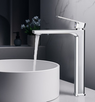 Robinet de salle de bain moderne en alliage de zinc à montage sur plan, à capteur sans contact, monocommande, avec cartouche céramique, à débit contrôlé chaud/froid