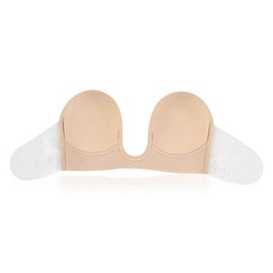 Siyah eti tek parça derin u-tarzı dikişsiz görünmez sütyen Push-Up bardaklar ile seksi baskı nefes Hipster külot ince kalınlık - Product Image 4