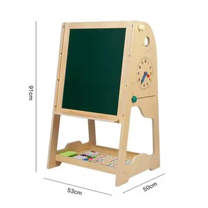 2-in-1 Multifunctional Educational Toy Modern Wooden Blackboard Drawing Board Desk Tower for Bedroom for Kids Toddlers Boys - Product Image 6