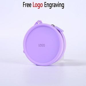 Round Silicone Coin <b>Purse</b>, Earphone Bag, Makeup Portable Zipper Key Bag, Mini <b>Small</b> Item Storage Coin Bag - Product Image 4