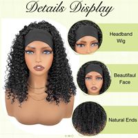 Perruque bandeau sans colle, afro bouclée crépue, 14 pouces # Perruque en fibre résistante à la chaleur, noire naturelle 1B, volumineuse, pour femmes, en stock, vente en gros