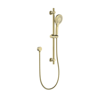 Ensemble de robinet de douche rond en laiton chromé brossé or dissimulé douche pluie salle de bain douche ensemble de mélangeur chaud froid grue