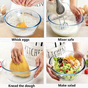 Nuevo Tazón de Vidrio para Ensalada, Tazón de Vidrio Resistente al Calor para Microondas - Product Image 5