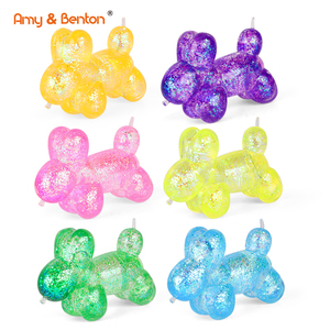 Giocattoli Antistress Morbidi a Forma di Cane Palloncino, Elastici e Sensoriali, con Glitter, per Bambini e Adulti - Product Image 1