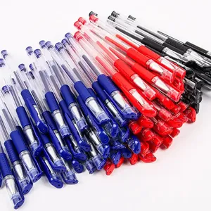 Vente en gros de stylo gel le moins cher personnalisé avec logo Stylos gel bleus de 0.5mm Stylo gel noir