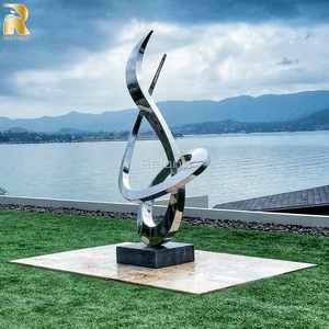 गर्म बिक्री आउटडोर मोर्डन अमूर्त कला मूर्ति चांदी स्टेनलेस स्टील विकास मूर्तिकला - Product Image 2