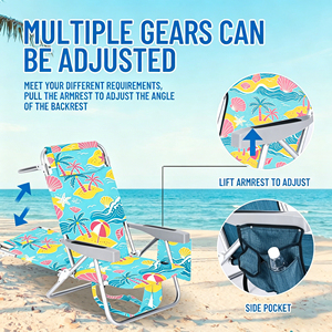 Silla <span class=keywords><strong>de</strong></span> <span class=keywords><strong>Playa</strong></span> Plegable <span class=keywords><strong>de</strong></span> Aluminio Ligero <span class=keywords><strong>con</strong></span> 5 Posiciones Reclinables, Personalizable <span class=keywords><strong>con</strong></span> Logotipo OEM, Silla <span class=keywords><strong>de</strong></span> Camping Plegable al por Mayor - Product Image 2