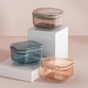 Chất lượng cao ba lớp PC + Vật liệu Silicone xách tay chỉnh nha nha khoa giữ trường hợp/Lưu giữ hộp/răng giả hộp - Product Image 1