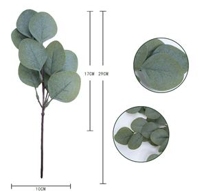 Feuilles d'eucalyptus artificielles à 8 branches pour décoration de table, plante verte transfrontalière, fleur artificielle en vrac - Product Image 6