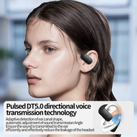 Headset Nirkabel F22 Open Ear dengan Pengait Telinga, Peredam Kebisingan ENC 5.4, 20 Jam Waktu Putar, Indikator LED, Earphone Olahraga