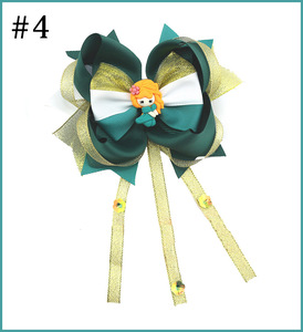 Little princess girl hair bows big glitter doll baby hair bows - Product Image 4
