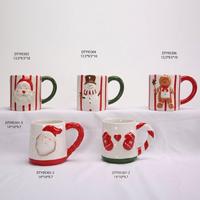 Ensemble de tasses à café et de pots de rangement en céramique de Noël de 6 pouces, avec décorations 3D Père Noël, Bonhomme de neige, Arbre de Noël, Boîte à bonbons, Organisateur de bijoux