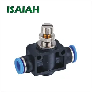 ISC06-G01 Pneumatic Throttle Valve With One-touch Fitting Plastic Elbow Type Air Flow Speed Control Valves