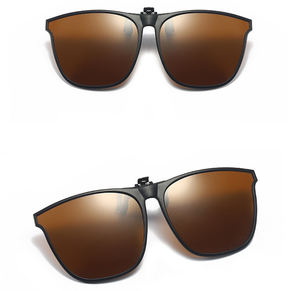 แว่นตาเลนส์โพลาไรซ์สำหรับขับรถกลางคืนเลนส์ย้อนยุคใบหน้าใหญ่เปิดและปิดแว่นกันแดด - Product Image 2