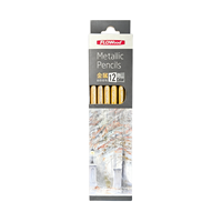 FLOWood 12 crayons de couleur métalliques scintillants avec corps doré, crayons de couleur bois pour journal en papier noir, loisirs créatifs pour adultes