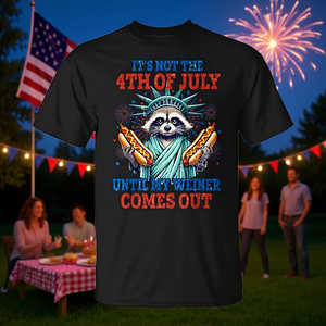 No es el 4 de julio hasta que mi Weiner Come Out Hotdog, camiseta con estampado de Weiner Come Out Hotdog - Product Image 3