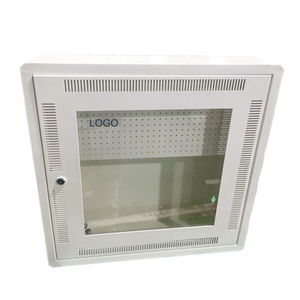 Gabinete de pared SOHO de 19 pulgadas 12U 600x150mm 600x300mm con puerta frontal de vidrio templado, unidad de terminación ONU/ONT, color blanco RAL9010, en stock. - Product Image 3