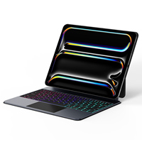 Clavier magnétique flottant en aluminium pour iPad Pro 13 2025 avec touches rétroéclairées 7 couleurs à mécanisme ciseaux et pavé tactile multipoint