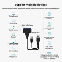 Cable de Datos USB3.0 a SATA2.0 de Alta Calidad para Disco Duro Externo, Cable Easy Drive con Unidad de Estado Sólido Mecánica de 2.5 y 3.5 Pulgadas