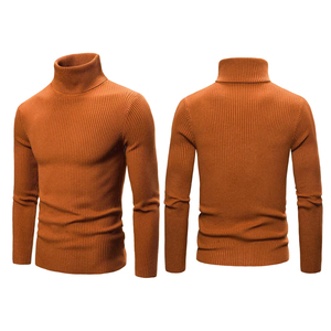 Pull tricoté slim à <span class=keywords><strong>col</strong></span> <span class=keywords><strong>roulé</strong></span> pour <span class=keywords><strong>homme</strong></span>, manches longues, style décontracté, collection automne, accepte les commandes personnalisées - Product Image 1