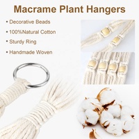 Panier en coton Jute fait main, 1 pièce, pour l'extérieur, Pot de fleurs, étagère murale de voiture, suspension pour plantes en macramé