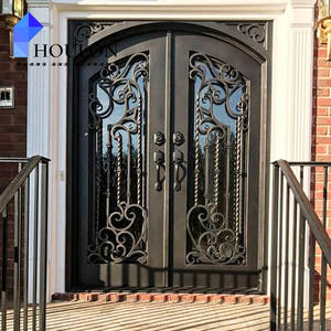 Corps de <span class=keywords><strong>porte</strong></span> en fer poli à double couche de style moderne avec <span class=keywords><strong>porte</strong></span> <span class=keywords><strong>d</strong></span>'<span class=keywords><strong>entrée</strong></span> en verre de type intérieur/<span class=keywords><strong>extérieur</strong></span>/fermé du fabricant - Product Image 2